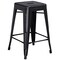 Flash Furniture 24'' Black Distressed Backless Industrial Style Outdoor Patio Counter Height Stool